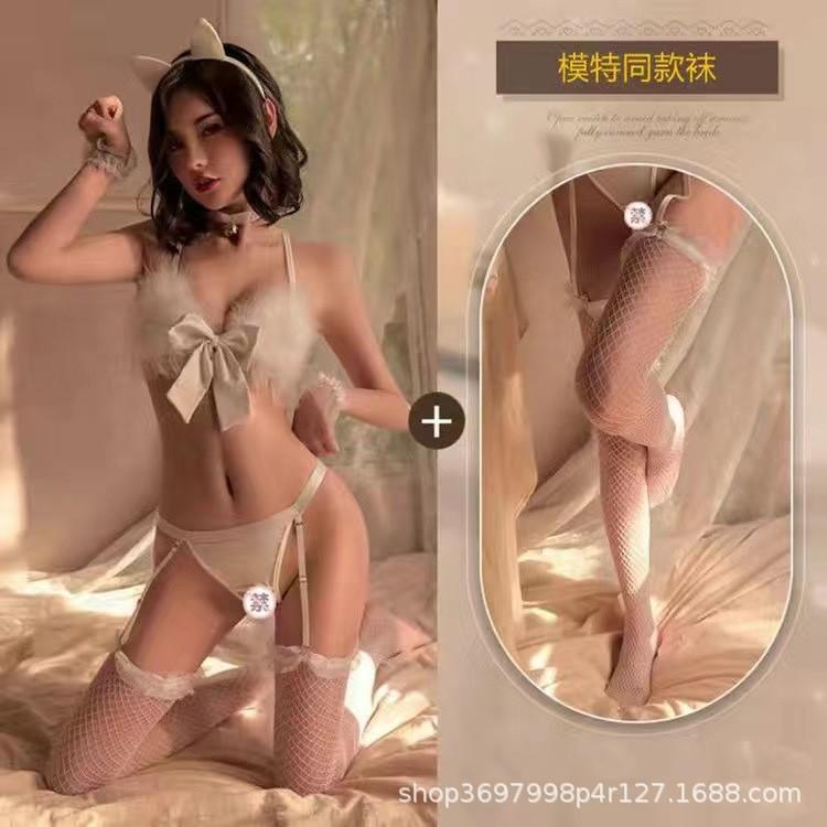 Sex Underwear Uniform Seduction Hot Three-point Feather Pussy Girl Sex Uniform Pure Lust Pussy Play