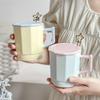 Gift Box 390ml Splicing Ceramic Cup Sets High Aesthetic Handle Tea Mugs with Scoop and Lid Creative Office Coffee Cup To Friends