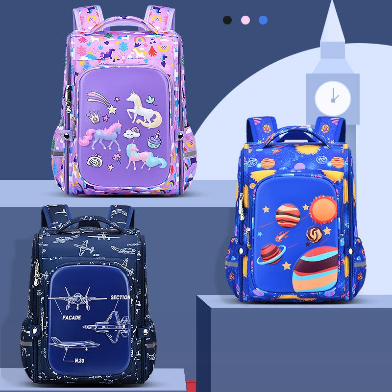 NewCartoon School Bag for Primary School Students, Boys' Integrated Large Capacity Children's Bag
