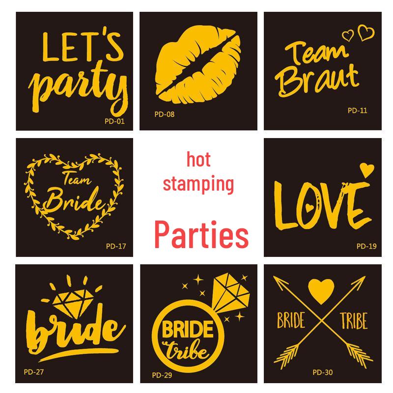 Team Bride Bachelorette Party Gold Foil Tattoo Stickers for Face or Body