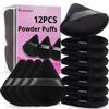 BEAKEY Powder Face Powder Triangle Makeup Puffs for Loose Powder Cosmetic Velour Cosmetic Sponge for Contouring 12-Pack Puffs, & Foundation,