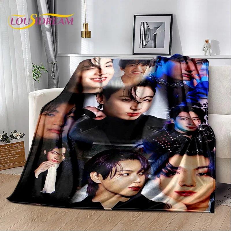 3D Kpop Jeon Jung Kook Jk JIMIN Star Blanket,Soft Throw Blanket for Home Bedroom Bed Sofa Picnic Travel Office Cover Child Gift