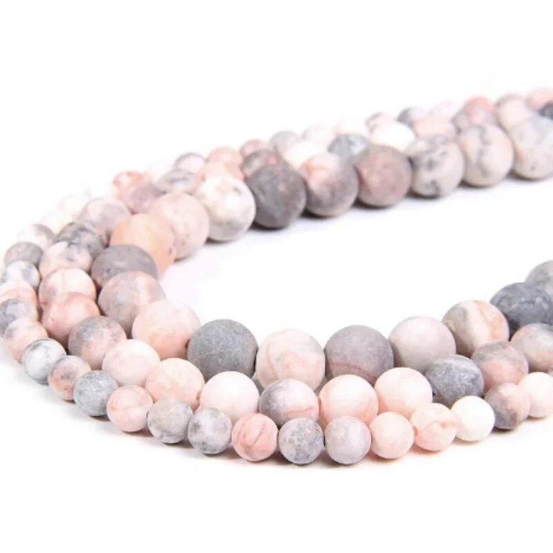Natural Pink Smooth Round Gemstone Beads for DIY Jewelry Making