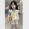 Girls Summer Sweet Fresh Two Piece Set Stylish Split Shorts Outfit