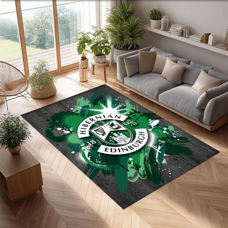 Tappeto Morbido per Pavimento Antiscivolo Hibernian FC Calcio Calcio Modello Tappeto per Interni Tappetino Decorazione Sportiva per Camera da Letto