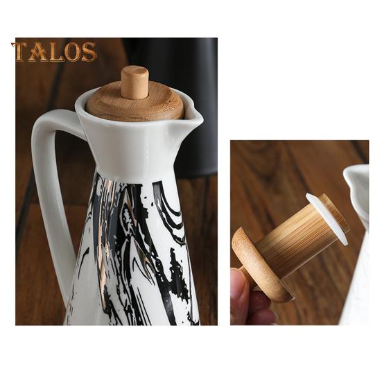 400/800ml Ceramic Oil Dispenser Bottle Dust-proof Design Handmade Ceramics Oil Can for Kitchen Cooking Olive Oil Soy Sauce Vinegar Cruet Storage Jar