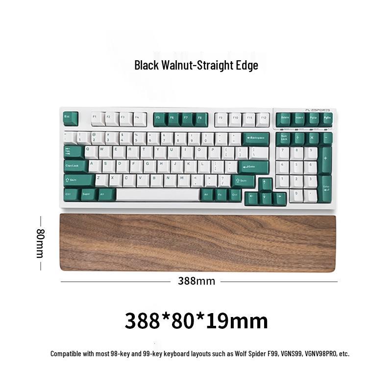 Black Walnut Solid Wood Keyboard & Mouse Wrist Rest Pad