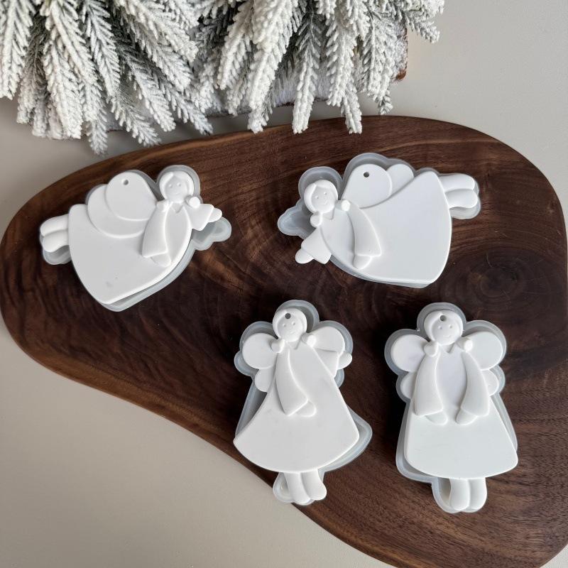 [HF][HS]1pz Ornamento da Appendere per Albero di Natale Stampo in Gesso Cemento Resina Fai da Te Angelo Amore Ragazza Stampo in Silicone Forniture per Artigianato Ragazza