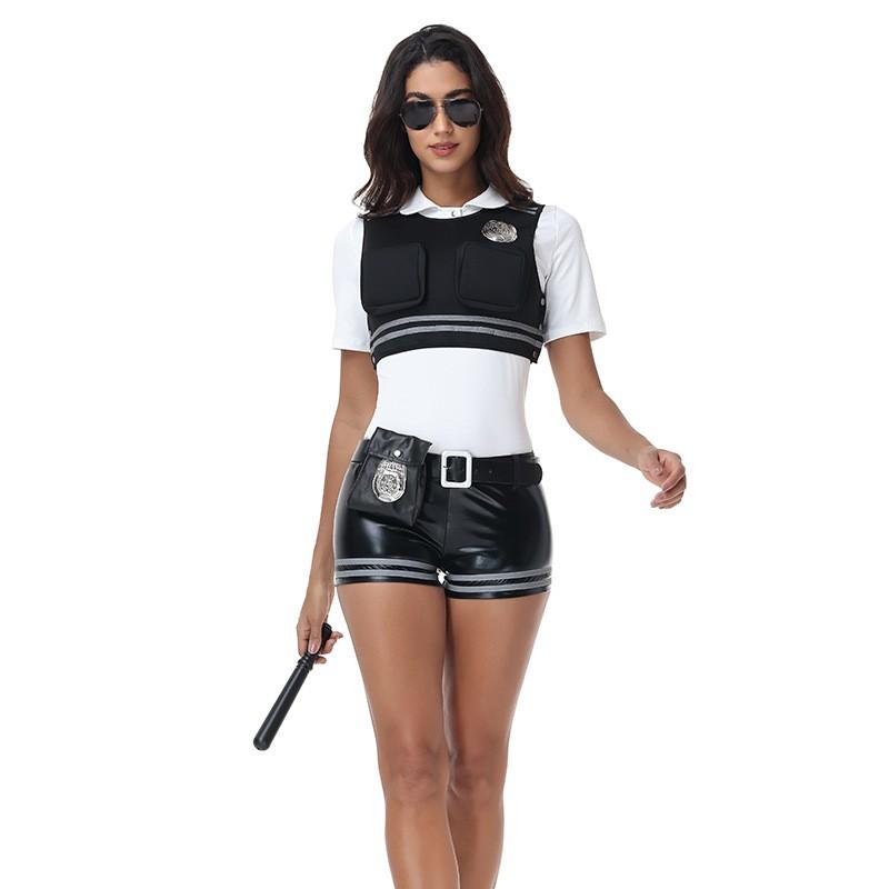Halloween Police Costume Set Women Cosplay Party Role Play Outfit