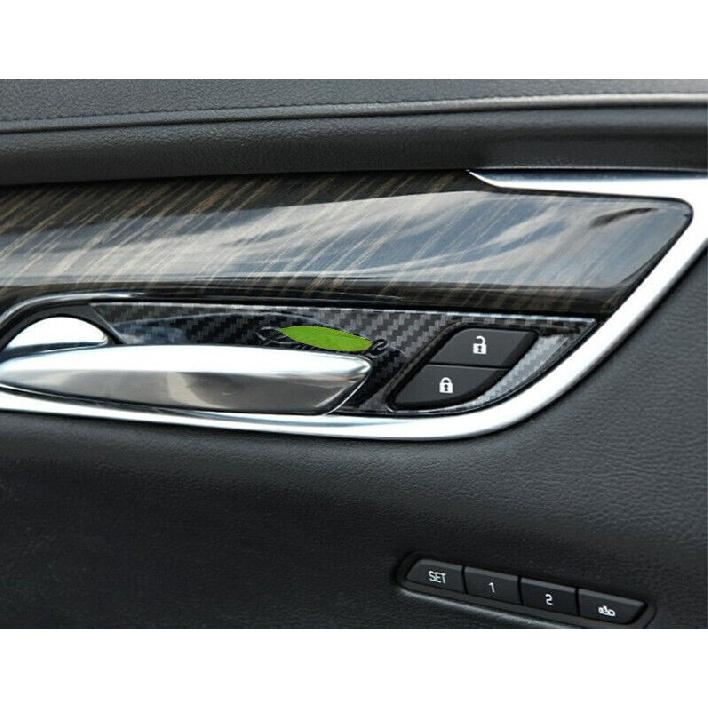 For Cadillac XT6 2019-2020 ABS Carbon Fiber Inner Door Handle Bowl Cover Trim
