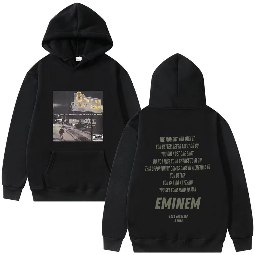 

Rapper Eminem Mile Graphic Hoodie Men Women Fashion Pop Music Streetwear Male Oversized Fleece Printed Hoodie S