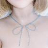 Fashion Bowknot Pendant Necklace Glaze Material Suitable for Party Daily Wear