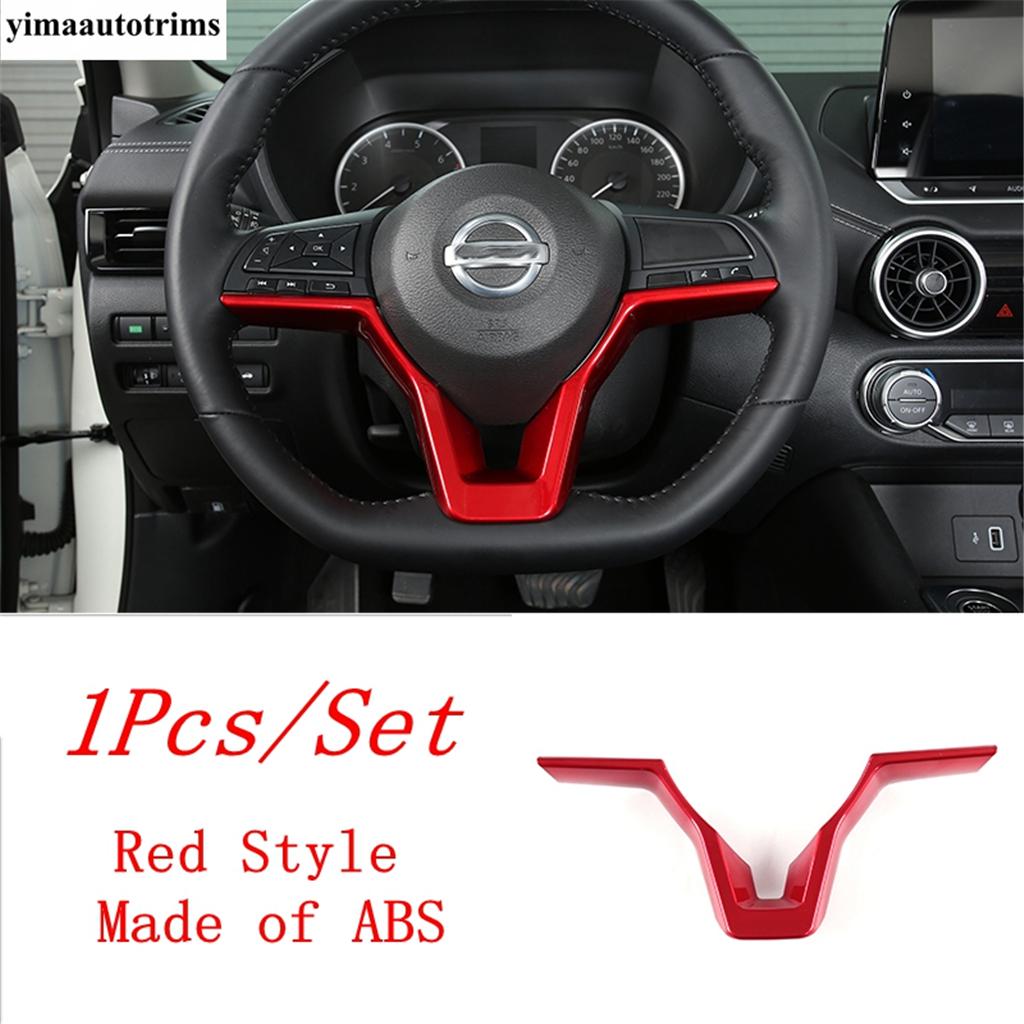 Steering Wheel Button Frame Decor Cover Trim For Nissan X-trail T32 Rogue 2017 -  Red / Carbon Fiber Accessories Interior