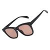 Oversized Frame Sunglasses Black Orange Lens Vintage Rectangular Sunglasses for Women Men