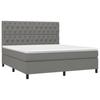 3142026 vidaXL Lit à sommier tapissier avec matelas Gris foncé 160x200cm Tissu