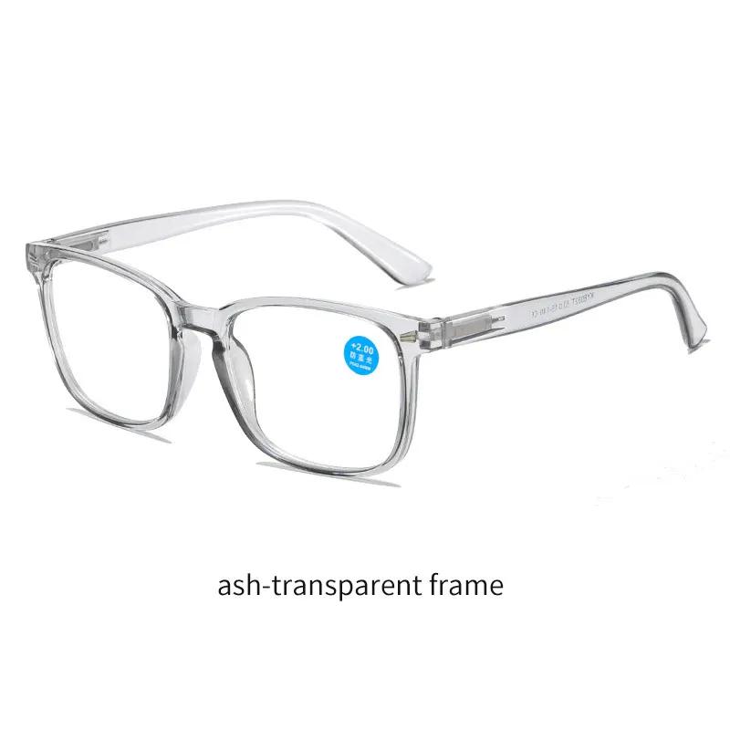 Fashion Large Frame Anti Blue Light Spring Leg Reading Glasses Women Men Unisex Diopter 0 +1.0 +1.5 +2.0 +2.5 +3.0 +3.5 +4.0