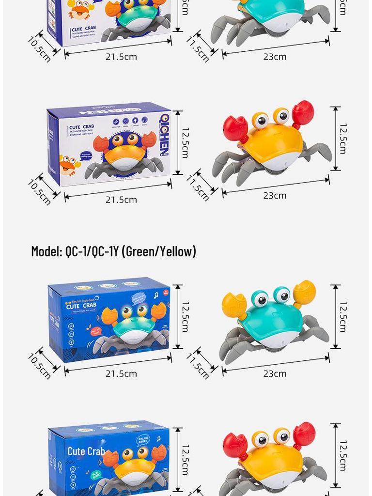 Cross-Border Children's Electric Crawling Crab Toy with Obstacle Avoidance