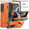 Armorer Sağlam Telefon Kılıfı için Samsung Galaxy Z Fold 4 3 Fold3 Kılıf Menteşe Darbeye Dayanıklı Kalem Tutucu Standı Kapak