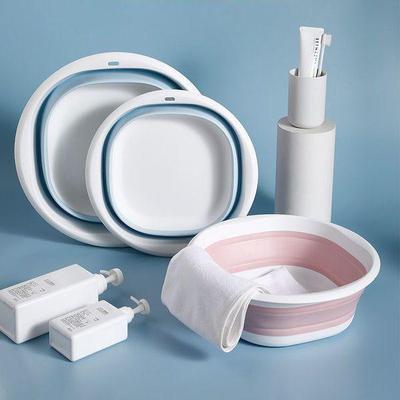 Foldable Travel Washbasin: Portable Large Plastic Basin for Outdoor, School, Dorm, and Baby Use.