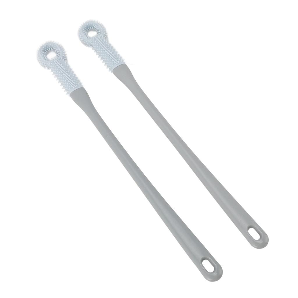 2Pcs Toe Cleaning Brush Set Long Handle Silicone for Shower Crevice Exfoliating for Seniors Elderly 