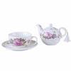 Ensemble de théière - london boutique - motif floral - porcelaine - pour 1 personne - boîte cadeau