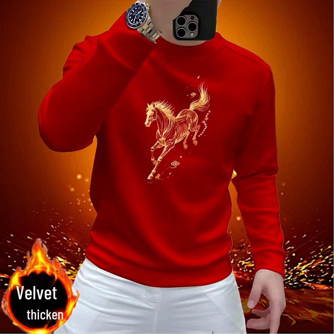 2026 Year of the Horse Men s Plus Size Fleece Hoodie 5XL