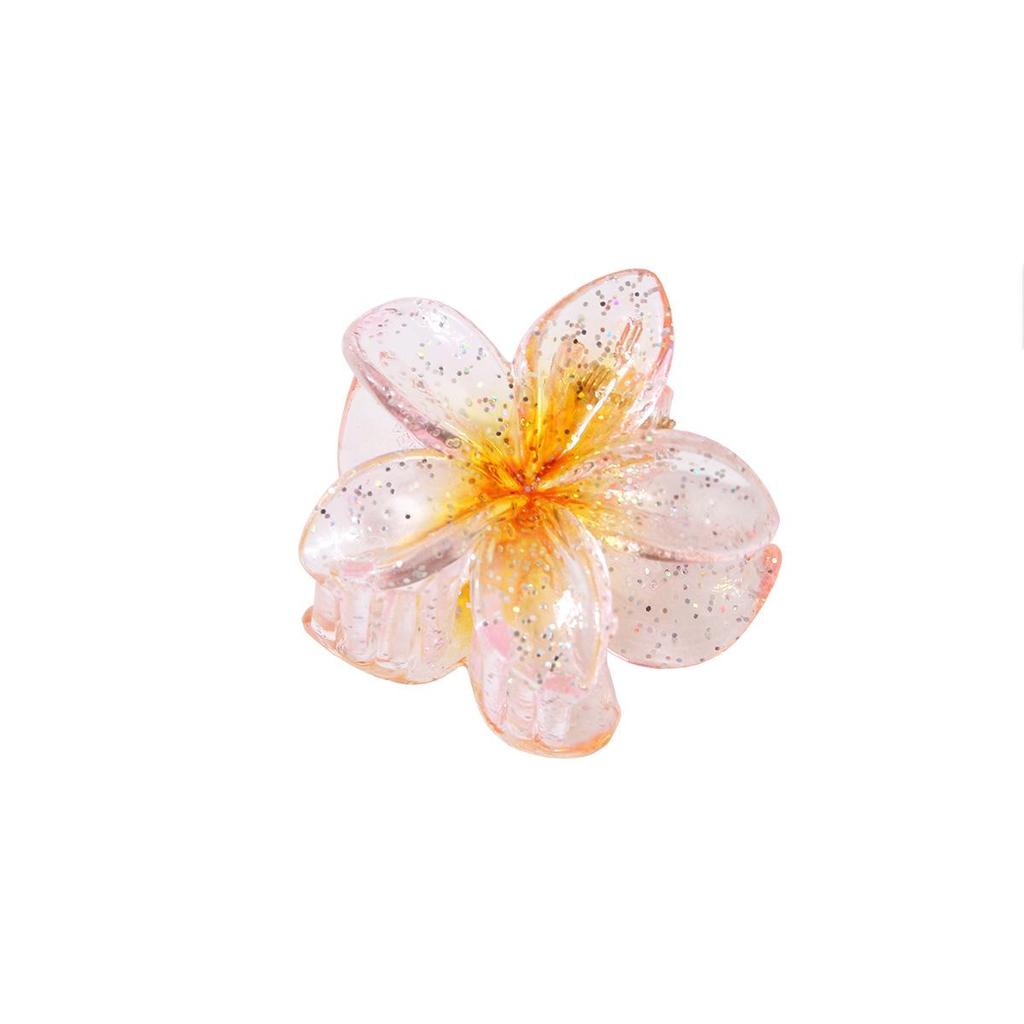 Koreanischer Stil 4CM Transparenter Glitzer Plumeria Haarspange für Damen