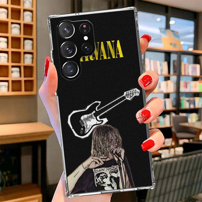 Retro Singer Kurt Cobain Phone Case For Samsung Galaxy S26 S25 Edge S24 Ultra S23 S22 Plus S21 S20 FE Soft Fundas Shell Galaxy S