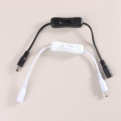1 ks vypínač DC 12V samice/samec napájecí kabel černý/bílý DC konektor zap/vyp inline 304 vypínač pro LED pásek světlo lampa
