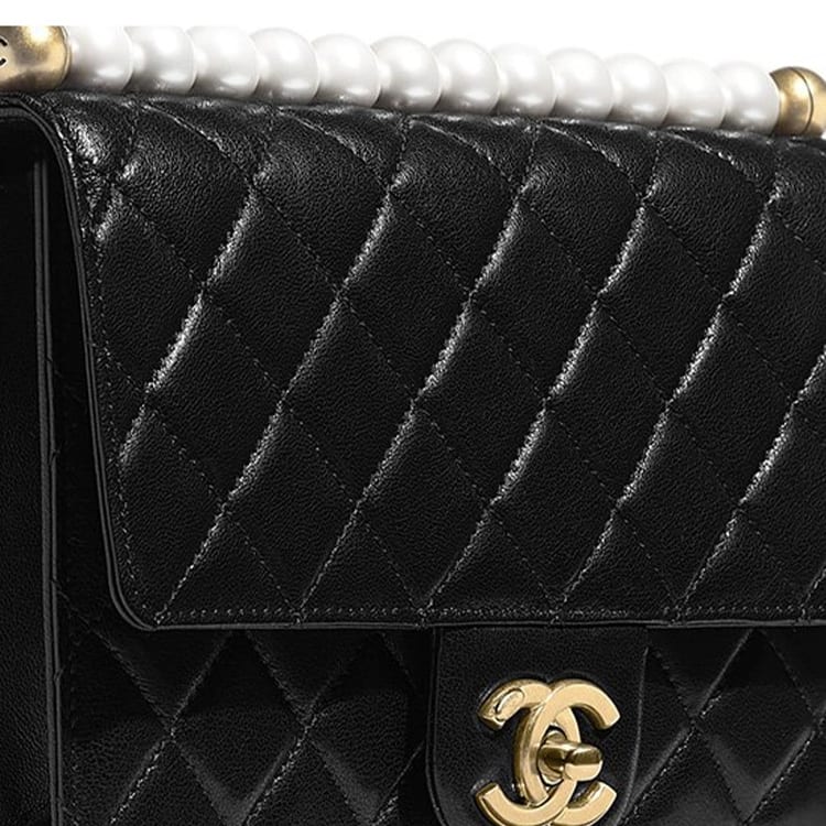 Chanel Sheepskin Flap Bag, Shoulder Bag, Crossbody Bag Women's Black AS0585-B00374-94305