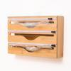 Bamboo Cling Film Cutter Box Wall Mounted Wrap Dispenser Practical Tin Foil Cutter  Restaurants
