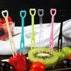 200Pcs Independent Packaging Disposable Fruit Skewers Heart Shape Cake Fork  Commercial