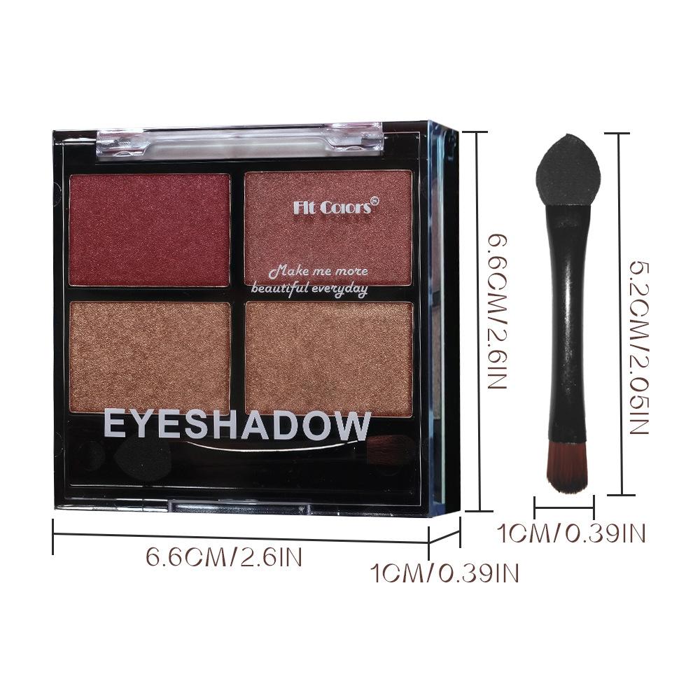 3pcs 4-Color Eyeshadow Palette Set Shimmer Matte Earthy Neutral Eye Shadow Compact Waterproof Long Lasting Eye Makeup Cosmetics