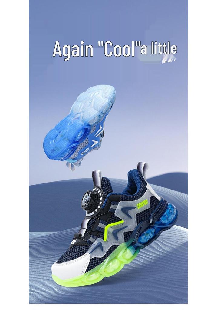 Boys' Lightweight Breathable Korean Style Rotating Button Sports Shoes for Spring