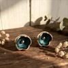 Hot-selling retro bud design hand-painted enamel craft stud earrings Mori literary niche design earrings