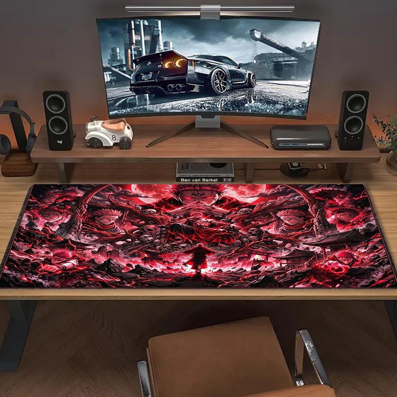 Jujutsu Kaisen Farb-Mauspad Großes Gaming-Tischkissen Rutschfestes Laptop-Tablet Großes Mauspads XXL Matte Mini-PC-Spielmatte Mit Verriegeltem Rand