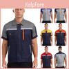 Shirt Work Mens Visibility High Reflective Stripes Zipper Closure Short Sleeve Workshop Jacket With Pockets