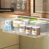 1-3PCS Hidden Desktop Organiser Desktop Sticky Drawer Slide Out Under Desk Drawer Transparent Under Desk Drawer Storage Shelf