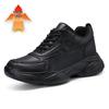Men's 8CM Height-Increasing Thick Sole Casual Dad Sneakers - Trendy, Versatile White Genuine Cowhide Shoes