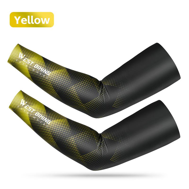WEST BIKING Mangas para Ciclismo Tejido de Hielo Protector Solar Anti-UV Manga para Correr Ciclismo Deporte al Aire Libre Calentadores de Brazos para Ciclismo Hombres Mujeres