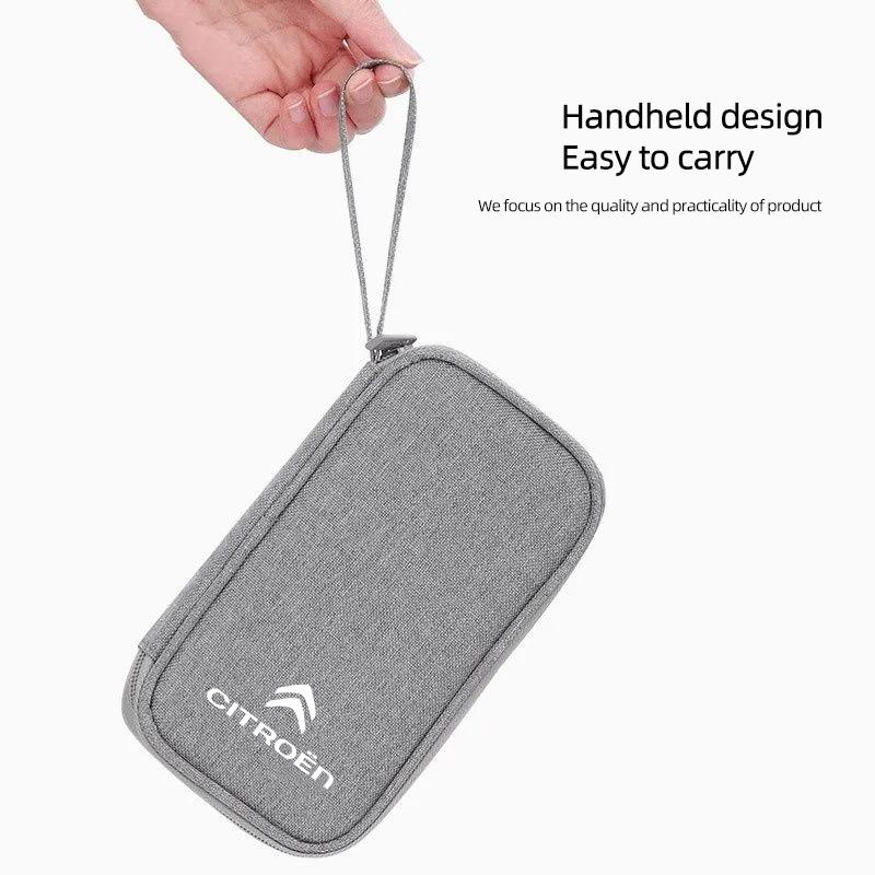 Car Styling Storage Bag Key Driver License Cards Organizer For Citroen C3 C5 AIRCROSS C5X C4 Cactus PICASSO e-C3 e-C4 C1 C-Cross