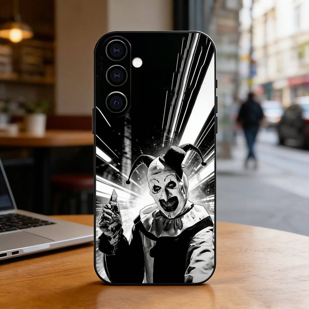 Horror Art the Clown Funny Phone Case For Samsung Galaxy A73,A72,A71,A70,A53,A52,A51,Others Soft Black Cover