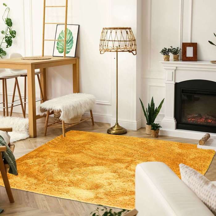 Extra Soft Yellow Thin and Flexible Base Rug 120x170