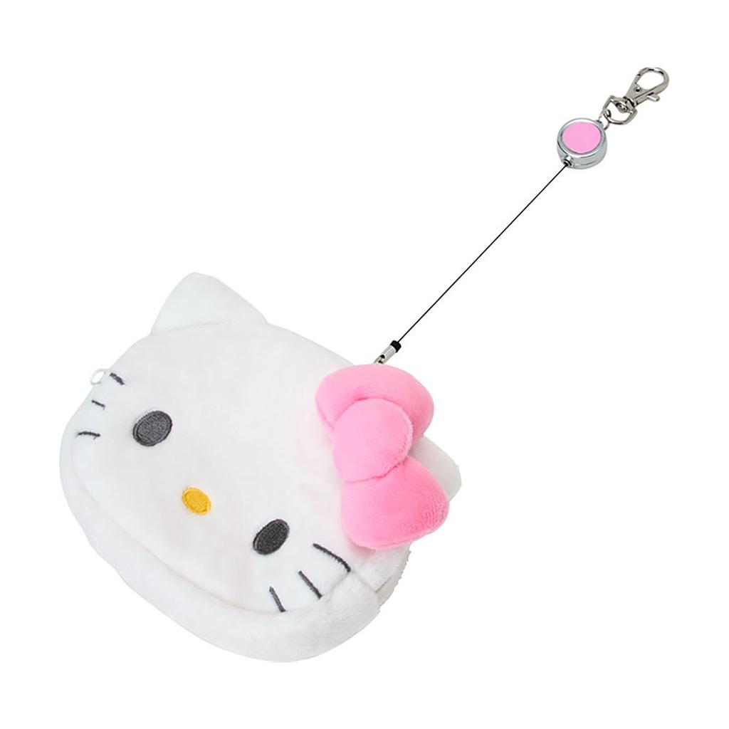 Sanrio Hello Kitty Pass Case with Small Item Ages 293644 Face-Shaped & Pouch, Cotton, PVC, Steel, Polyester, Reel, Storage, 15+,