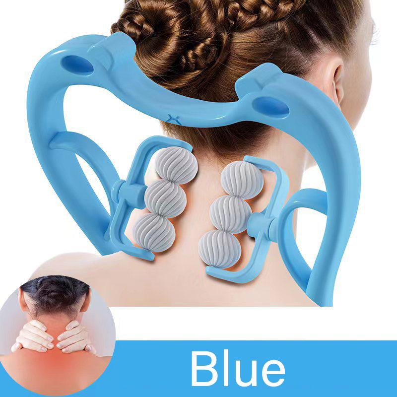 Neck Massage Clip Manual Cervical Roller Massager Neck Pressure Relieve Portable Massage Therapy Pain Relief Health Care Tool