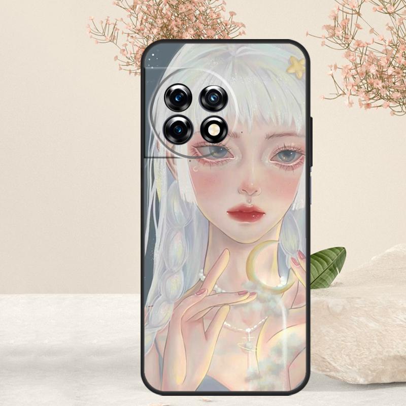 Cute And Beauty Girl Color Painting Case For OnePlus 15 R 13 13T 13R 12 12R 11 10T 8T 9 10 Pro Nord 5 CE 4 3 Lite N20 N30 Cover