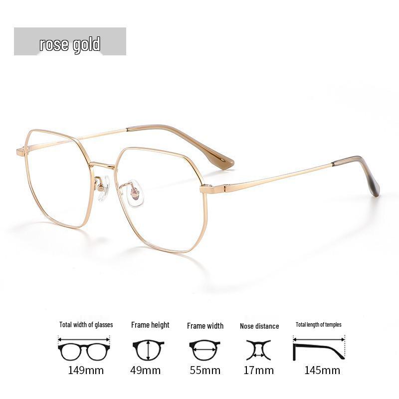 

Очки из чистого титана в стиле ретро-многоугольник для женщин, очки для миопии в полной оправе, дизайн, стройнящий квадратные и круглые лица.