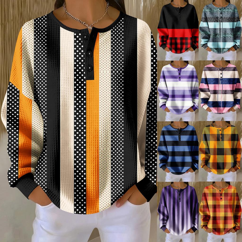 Women's Casual Shirts Long Sleeve Tops Button Up V Neck Loose Knit Fall Favorites For Women