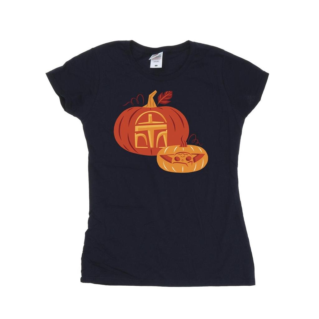 Star Wars: The Mandalorian Womens/Ladies Pumpkin Cotton T-Shirt