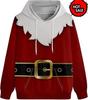 Felpa con Cappuccio Grafica da Uomo Babbo Natale alla Moda Divertente Muscolosa Felpa con Cappuccio Stampata Uomo Felpa con Cappuccio Brutta Vacanza di Natale Abbigliamento